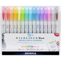 Zebra Pen Mildliner Brush Pen & Marker Set közepes Tollpont-finom Jelölőpont-Brush Pen Point Stílus-Bullet Marker Point Stílus-válogatott