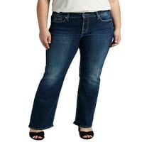 Ezüst Jeans Co. női plusz méret Suki Mid Rise Bootcut farmer derékméret 12-24