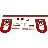 Prémium kocsi kerékporos pajta ajtó hardverkészlet W 5 '4 pálya 3 4 ajtóhoz, Regal Red