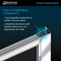 DreamLine Prime in. be. Félig keret nélküli matt üveg csúszó zuhanykabin szálcsiszolt nikkelből, talppal és hátfallal