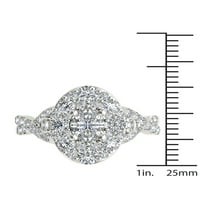 Imperial 1 2Ct TDW Diamond 14K fehér arany ovális gyémánt halo eljegyzési gyűrű