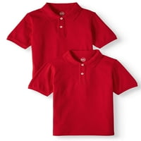 Wonder Nation Boys School School Egységes Rövid ujjú Pique Polo ingek, értékcsomag, méretek 4- és Husky