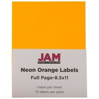 Papír és boríték teljes oldalas címkék matricák, Neon narancs, csomagonként