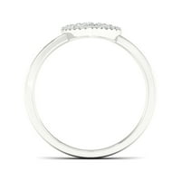 1 10ct tdw gyémánt 10k fehér arany nyitott szív divat gyűrű