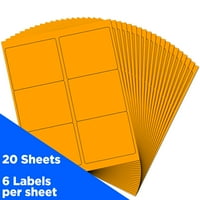 Papír és boríték szállítási cím Címkék, Nagy, 4, neon fluoreszkáló Narancs, csomagonként