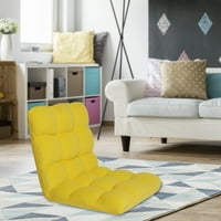 Elegáns otthoni ESME mikropluha kar nélküli steppelt ülőhellyel rendelkező szék, sárga
