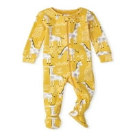A Gyerekhely csecsemő és kisgyermekem, szorosan illeszkedő hosszú ujjú és hosszú nadrágos lábú pizsamák, 0-5T méretű