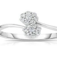 Carat T.W. Gyémánt 14KT fehérarany divatgyűrű Hi i1i minőségű gyémántokkal