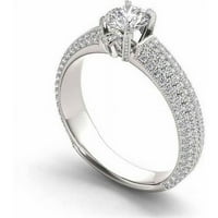 1- Carat T.W. Diamond Classic 14KT fehér arany eljegyzési gyűrű