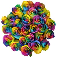 Frissen vágott, színezett szivárványos rózsák, az Inbloom Group