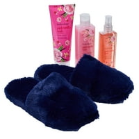 Bodycology 4 darab rózsaszín vanília kívánságfürdő és test ajándékkészlet papucsokkal