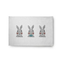 Egyszerűen Daisy 2 '3' Explorer Blue Bunny hármasok húsvéti zsenile beltéri szőnyeg