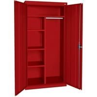 Elit sorozatú kombinált szekrény állítható polcokkal, 36 W 18 D 72 H, piros