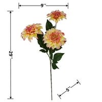 Mainstarys beltéri mesterséges virág szár, dahlia, sárga színű, összeszerelt produtmagasság 28,75